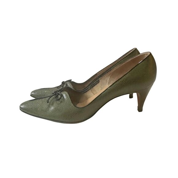 Vintage DeLiso Debs by Palter DeLiso Green Pumps, Size  7 AAA - Picture 5 of 16